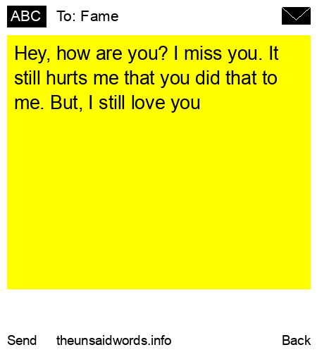 unsent message to Fame