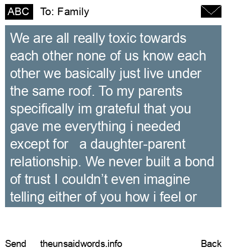 unsent message to Family