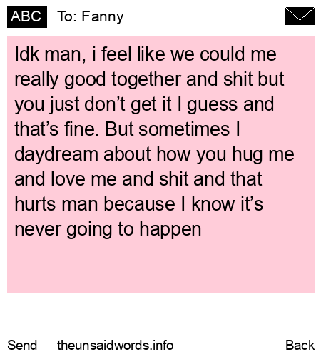 unsent message to Fanny