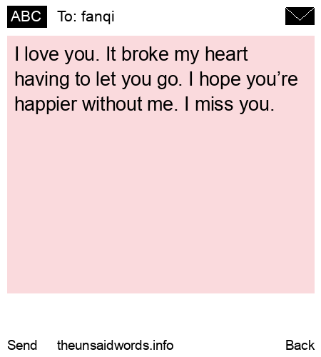 unsent message to fanqi