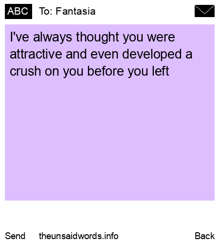 unsent message to Fantasia