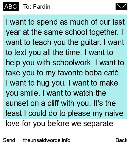 unsent message to Fardin