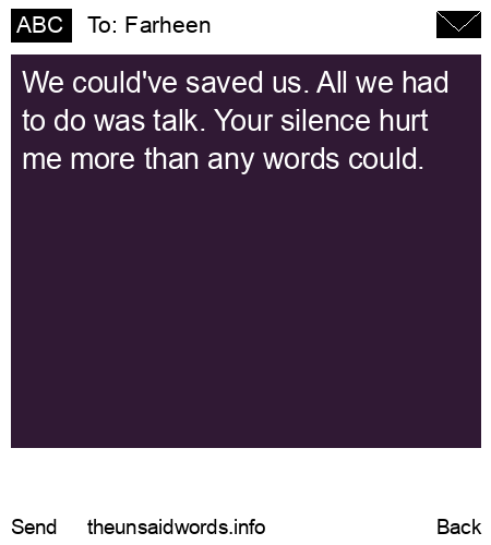 unsent message to Farheen