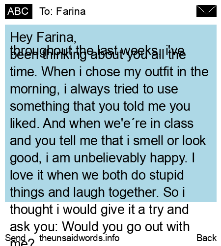 unsent message to Farina