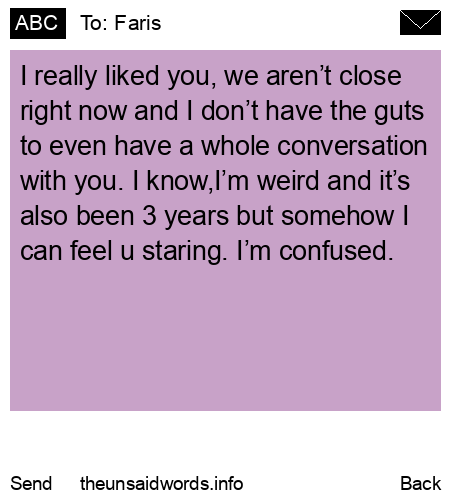 unsent message to Faris