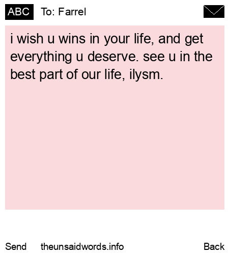 unsent message to Farrel