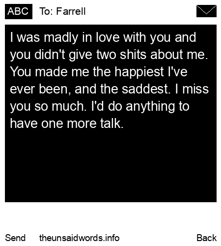 unsent message to Farrell