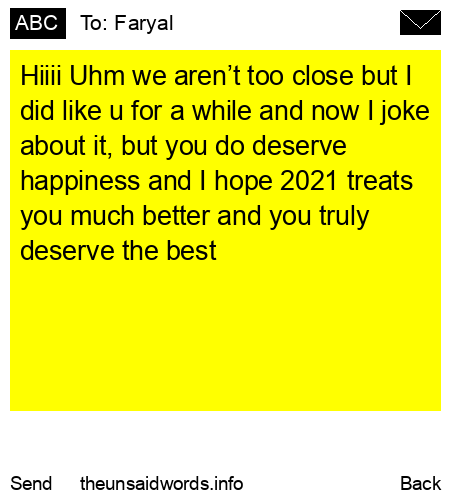 unsent message to Faryal