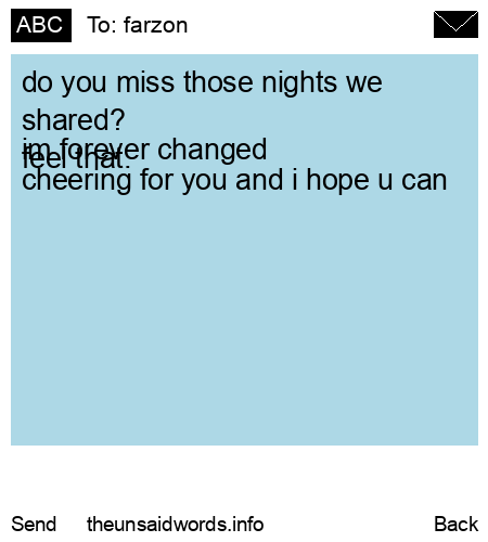 unsent message to farzon