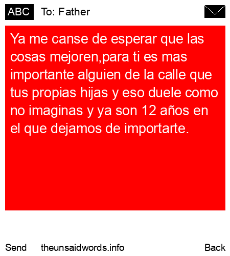 unsent message to Father