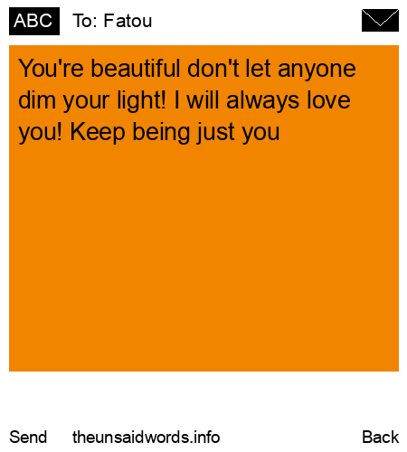 unsent message to Fatou