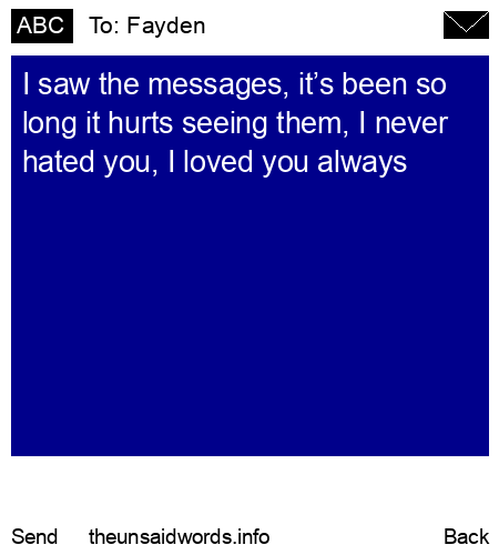 unsent message to Fayden