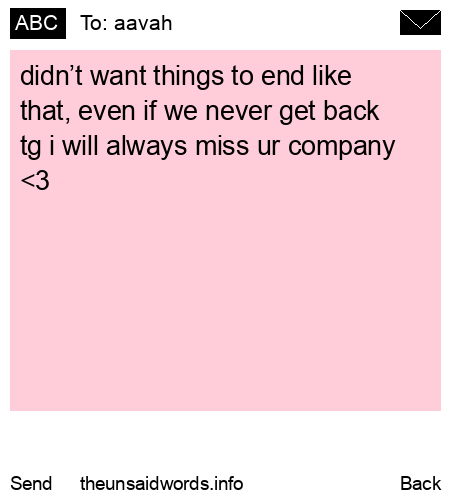 unsent message to aavah
