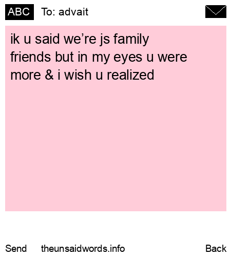 unsent message to advait