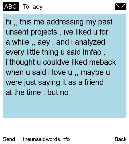 unsent message to aey