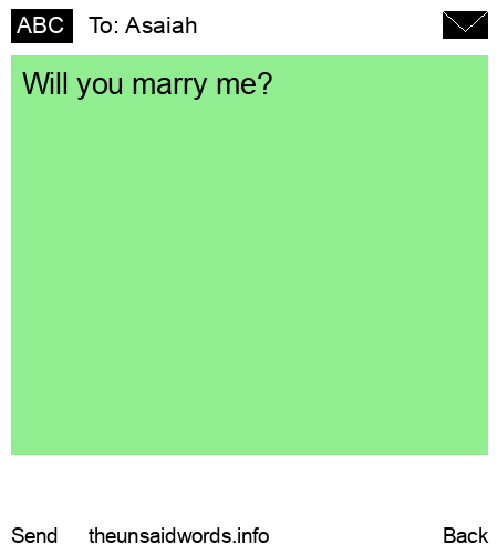 unsent message to Asaiah