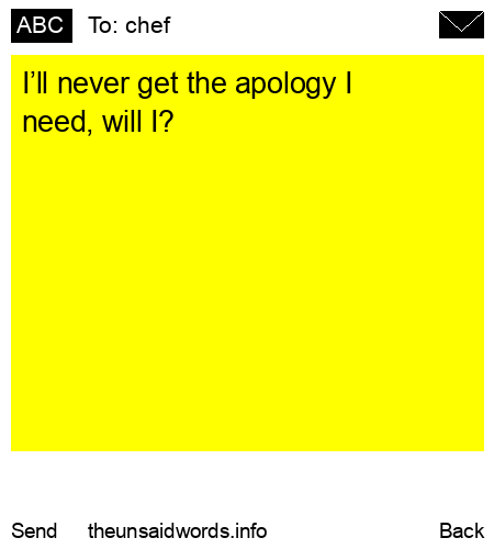 unsent message to chef