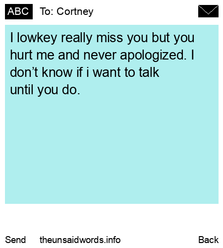 unsent message to Cortney