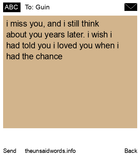 unsent message to Guin