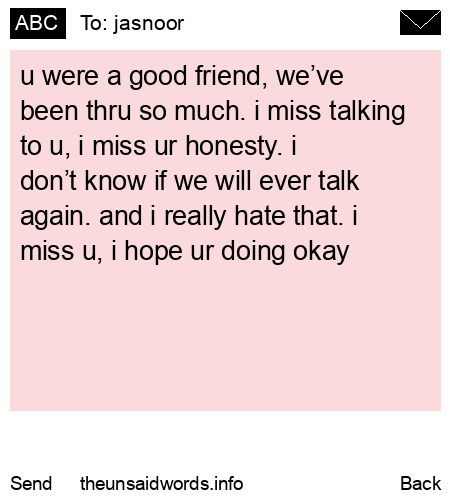 unsent message to jasnoor