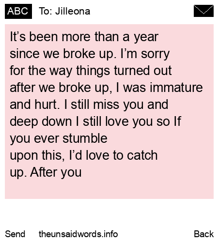 unsent message to Jilleona