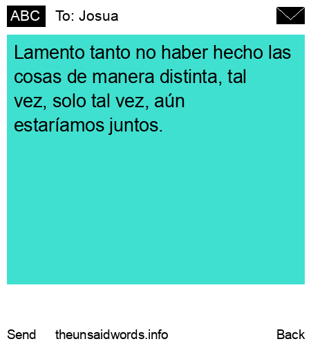 unsent message to Josua