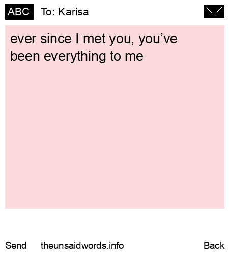 unsent message to Karisa