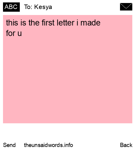 unsent message to Kesya 