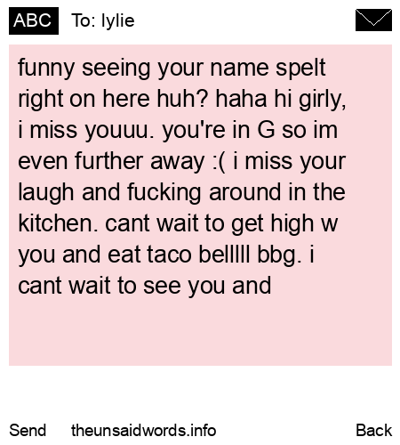 unsent message to lylie