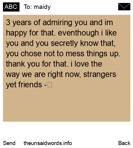 unsent message to maidy