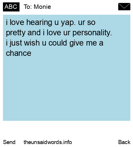 unsent message to Monie