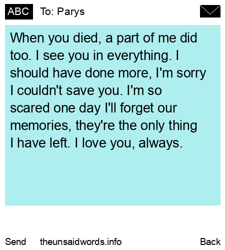 unsent message to Parys