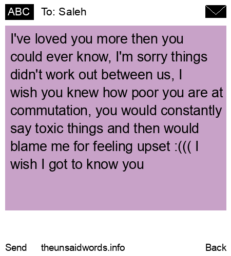 unsent message to Saleh