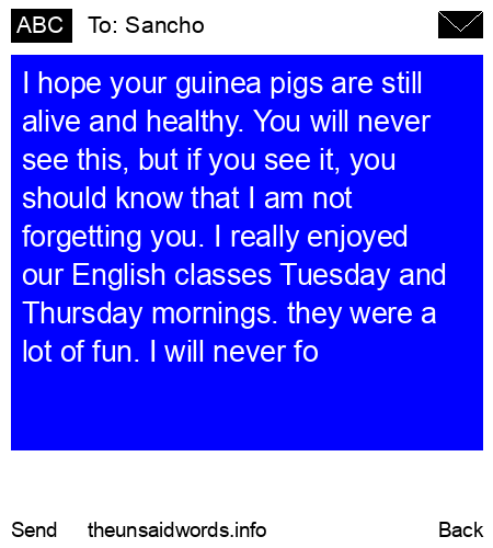 unsent message to Sancho