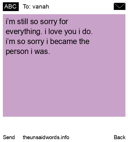unsent message to vanah
