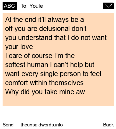 unsent message to Youle