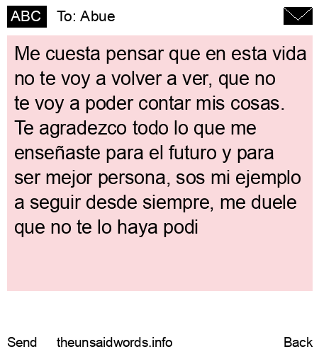 unsent message to Abue