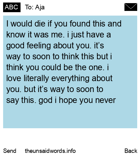 unsent message to Aja