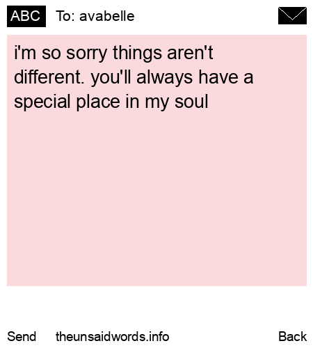 unsent message to avabelle
