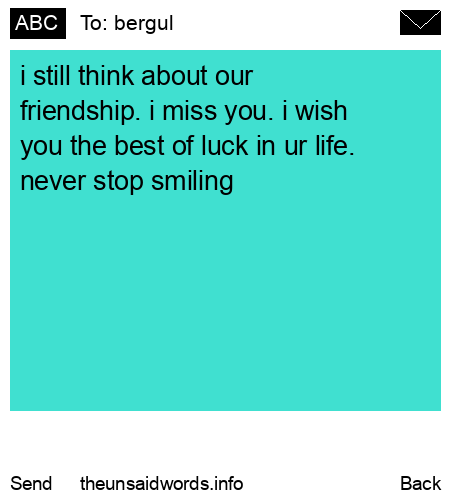 unsent message to bergul