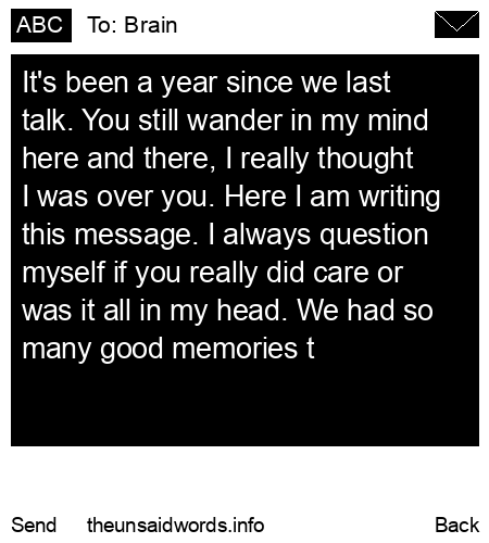 unsent message to Brain