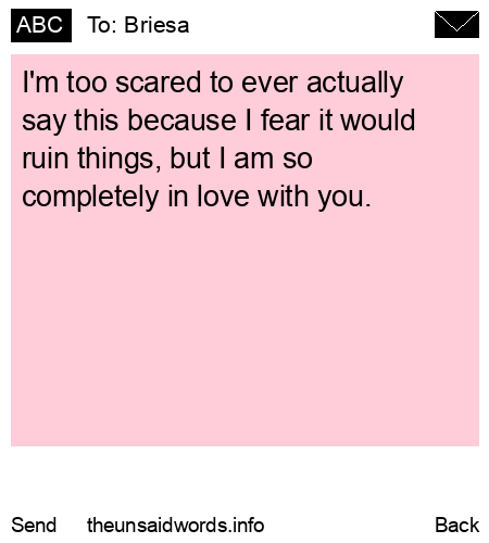 unsent message to Briesa