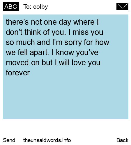 unsent message to colby
