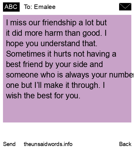 unsent message to Emalee