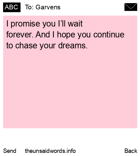 unsent message to Garvens