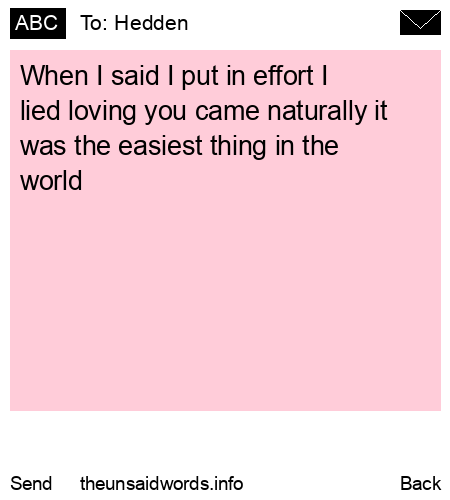unsent message to Hedden