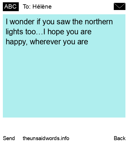 unsent message to Hélène 