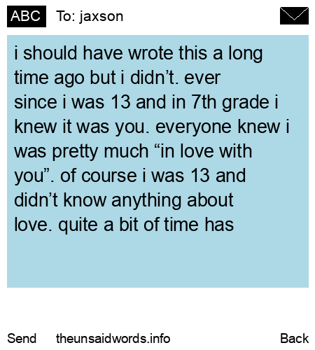unsent message to jaxson