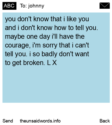 unsent message to johnny