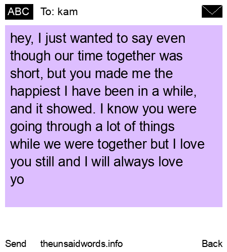 unsent message to kam